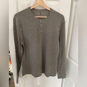 Mens Lululemon Fundamental Long Sleeve Henley Medium Gray